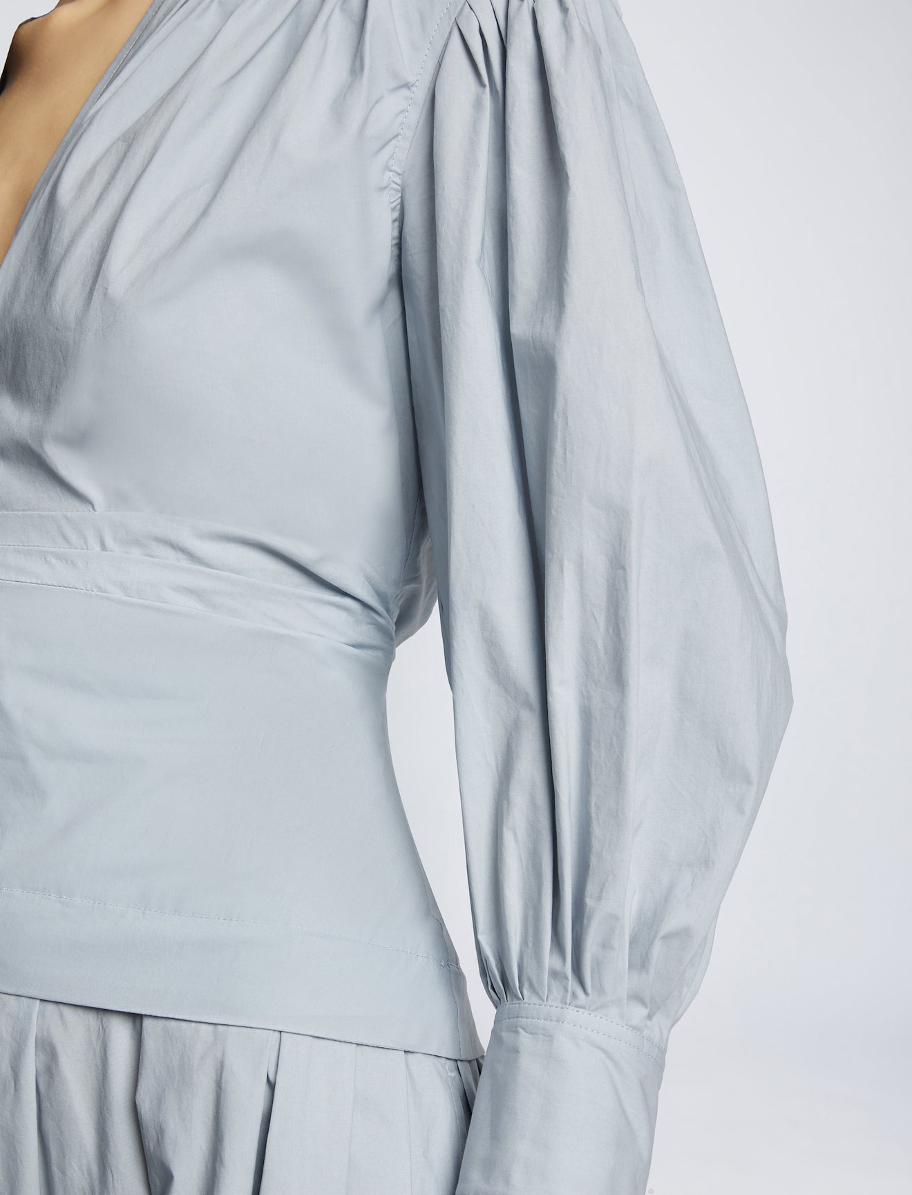 Poplin V-neck Dress #3