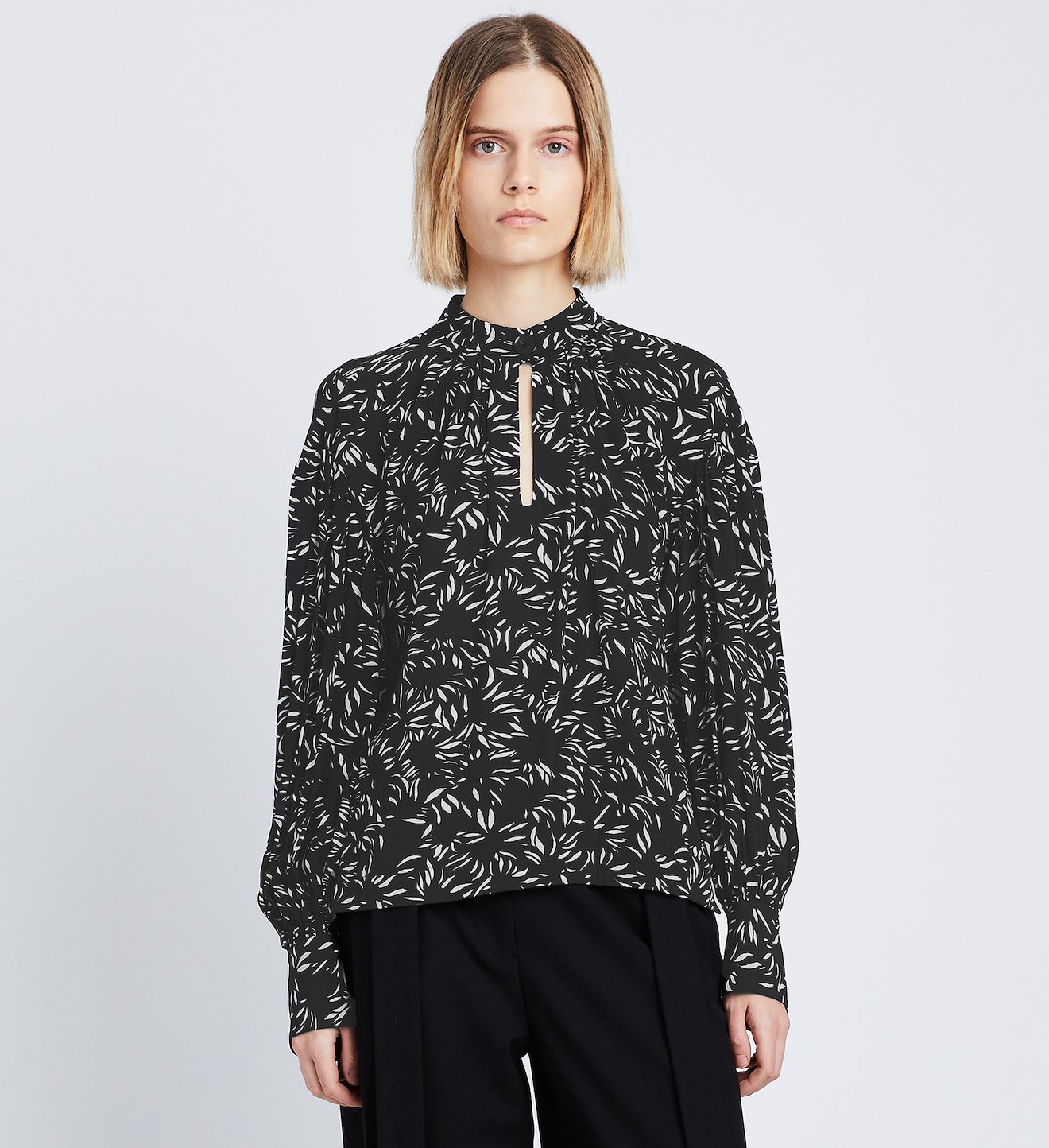 Printed Crepe De Chine Top