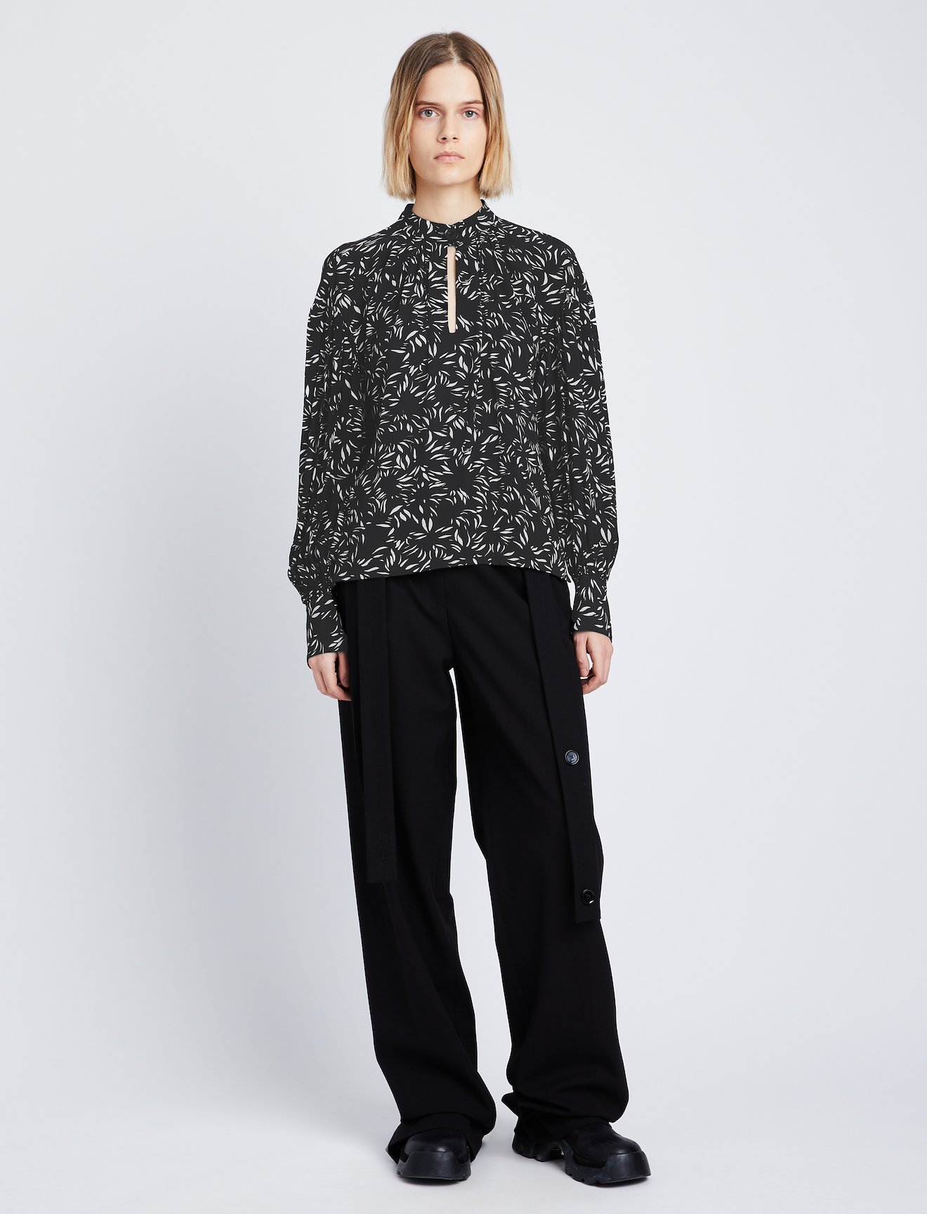 Printed Crepe De Chine Top #1