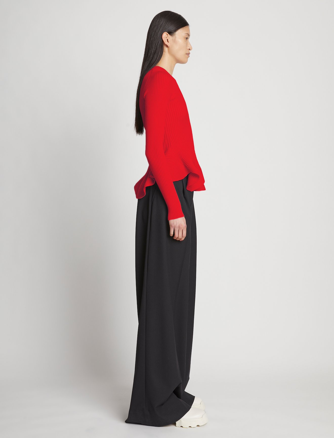 Fluted Rib Knit Peplum Sweater #2