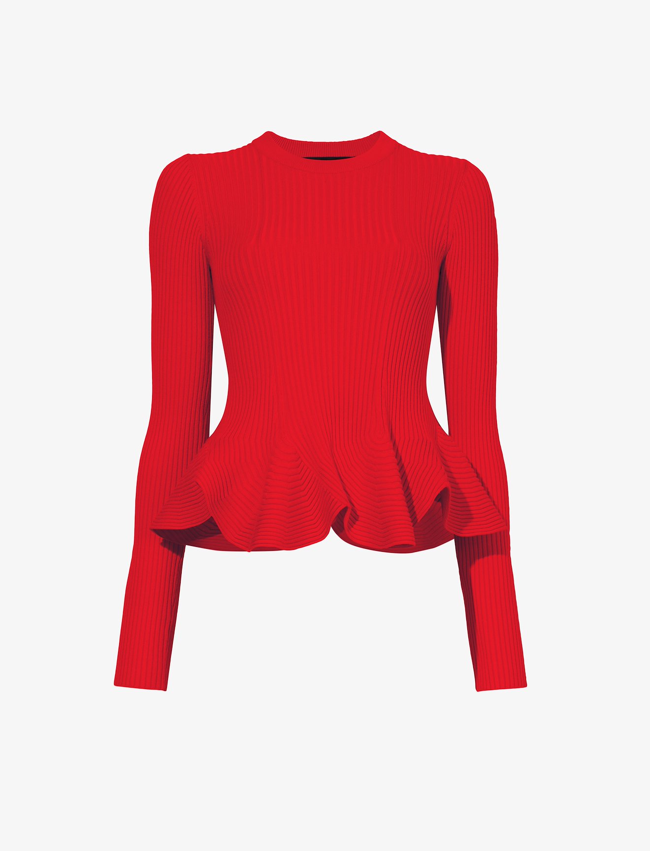 Fluted Rib Knit Peplum Sweater #5