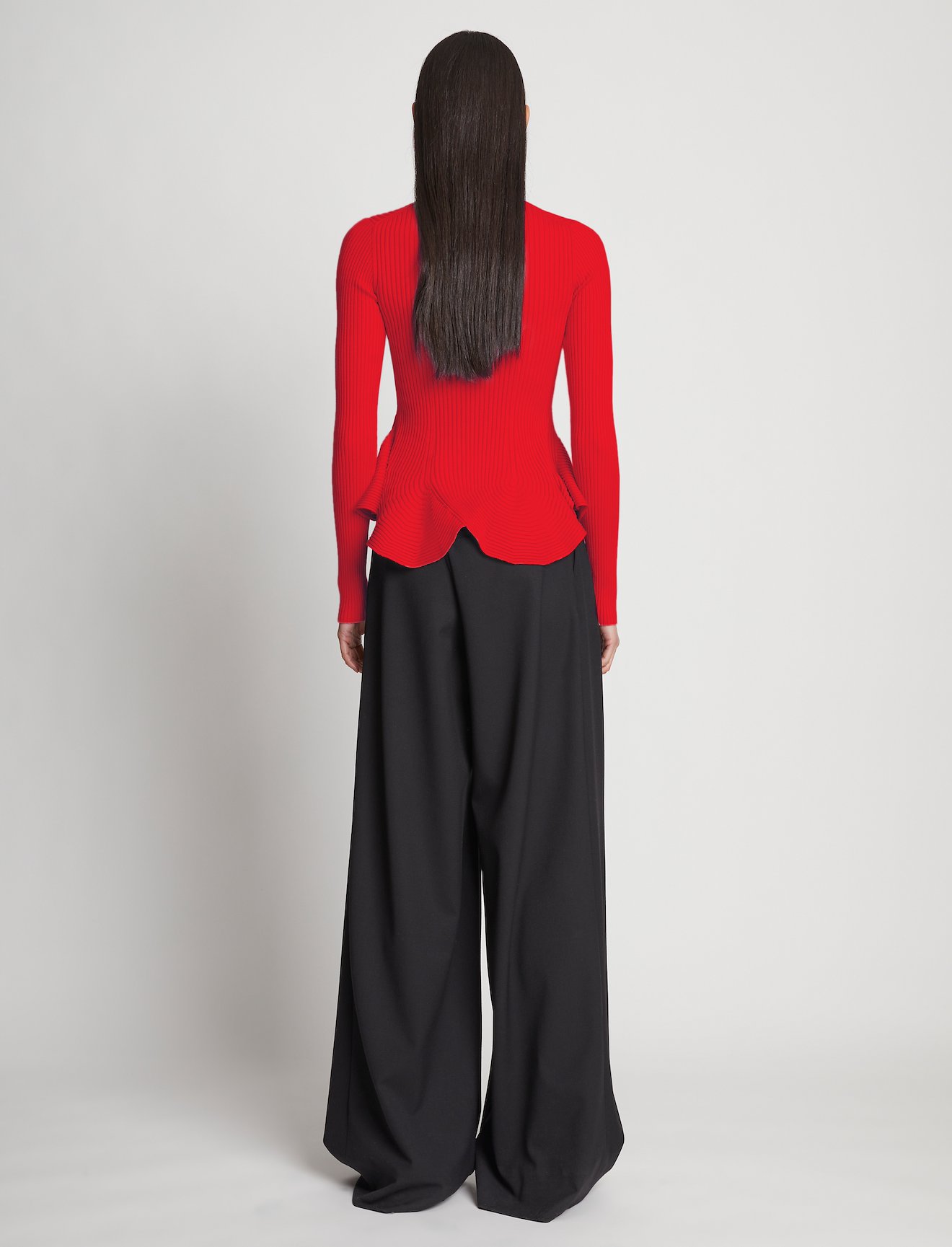 Fluted Rib Knit Peplum Sweater #3