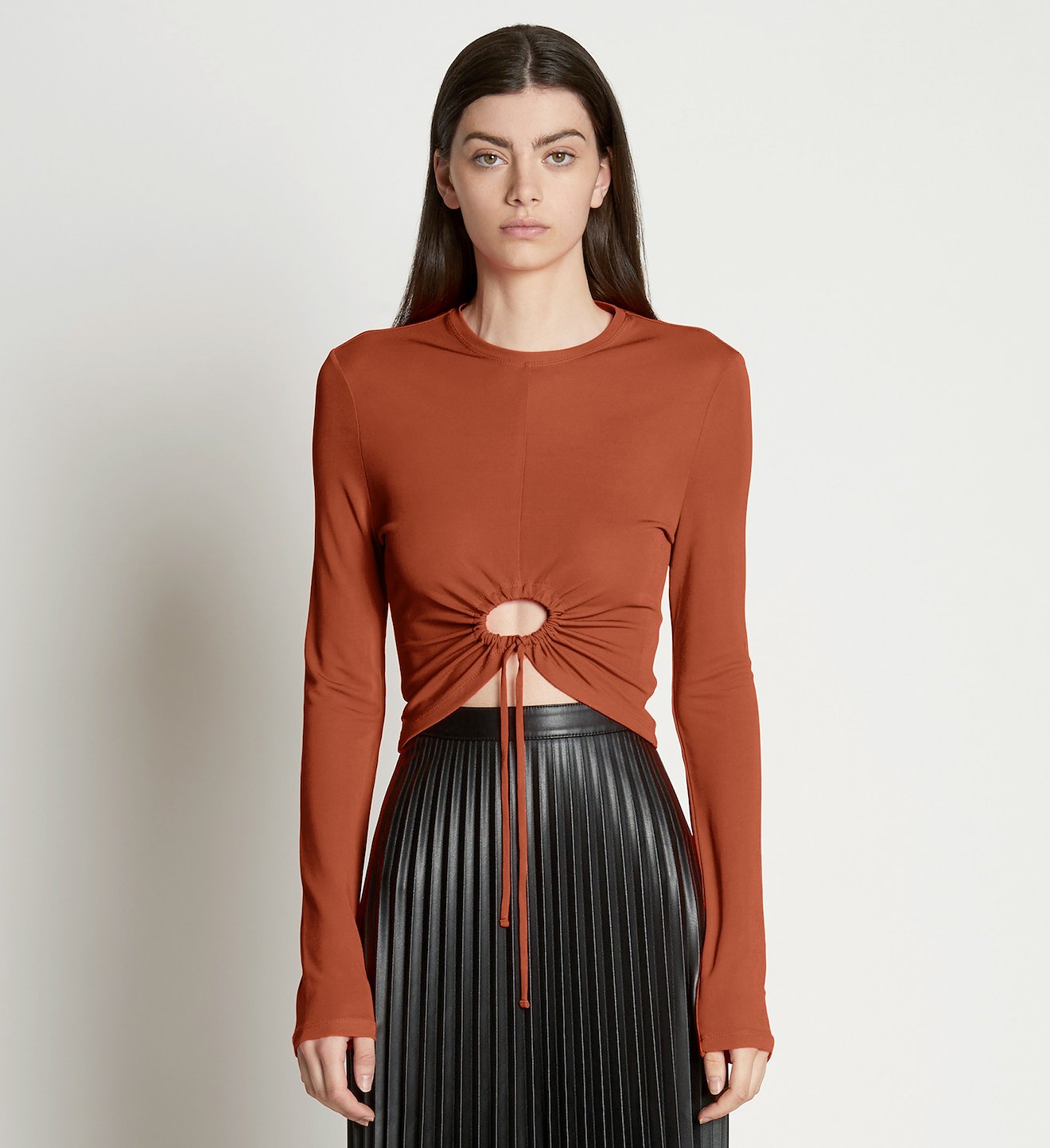 Matte Crepe Drawstring Top