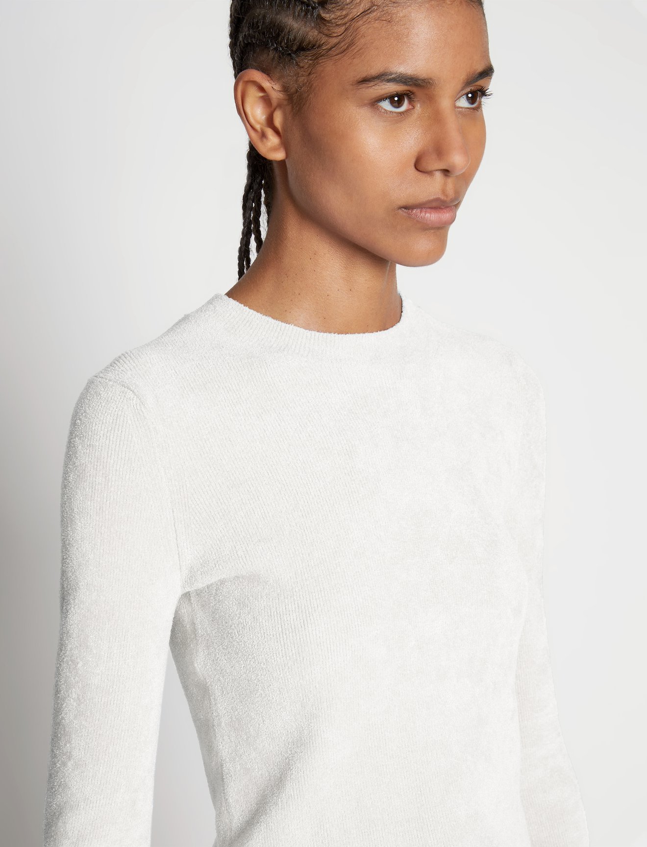 Cropped Turtleneck Chenille Sweater #4