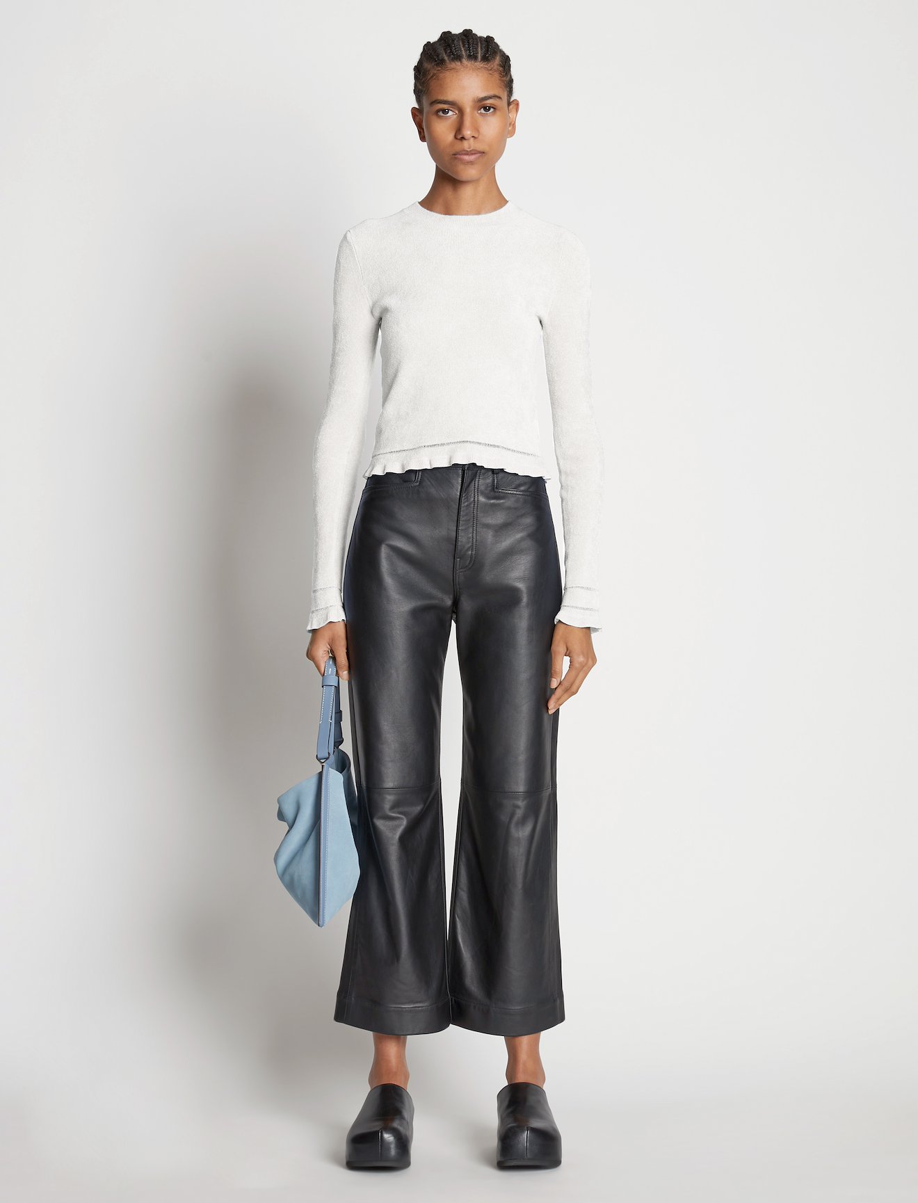Cropped Turtleneck Chenille Sweater #1