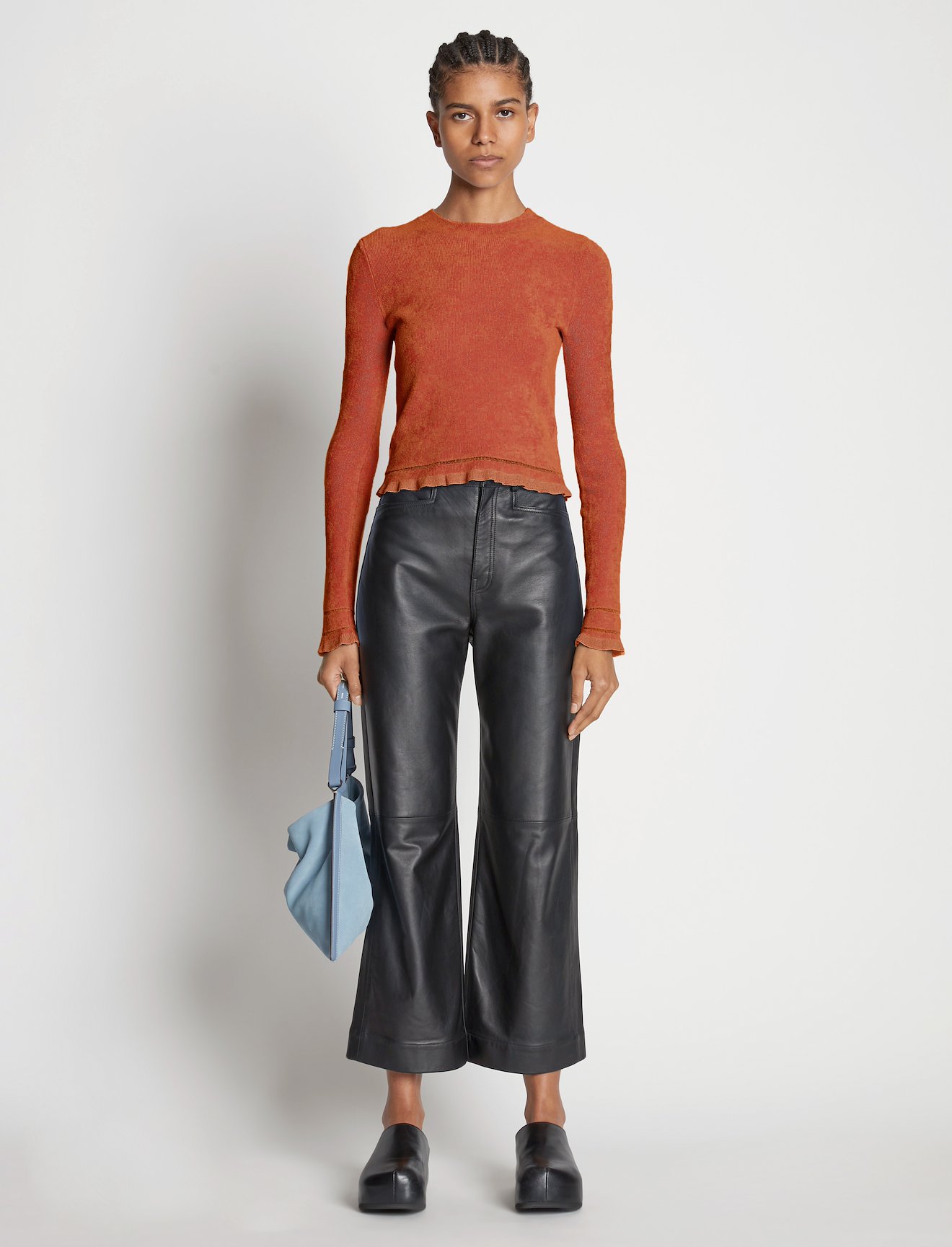 Cropped Turtleneck Chenille Sweater #1