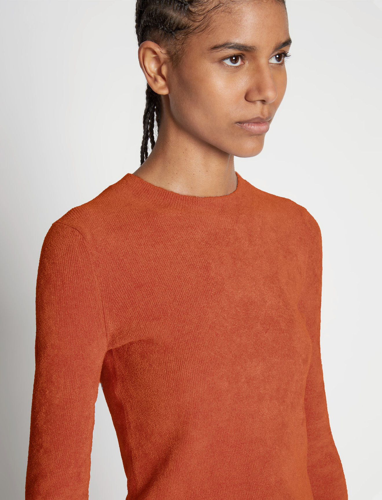 Cropped Turtleneck Chenille Sweater #4