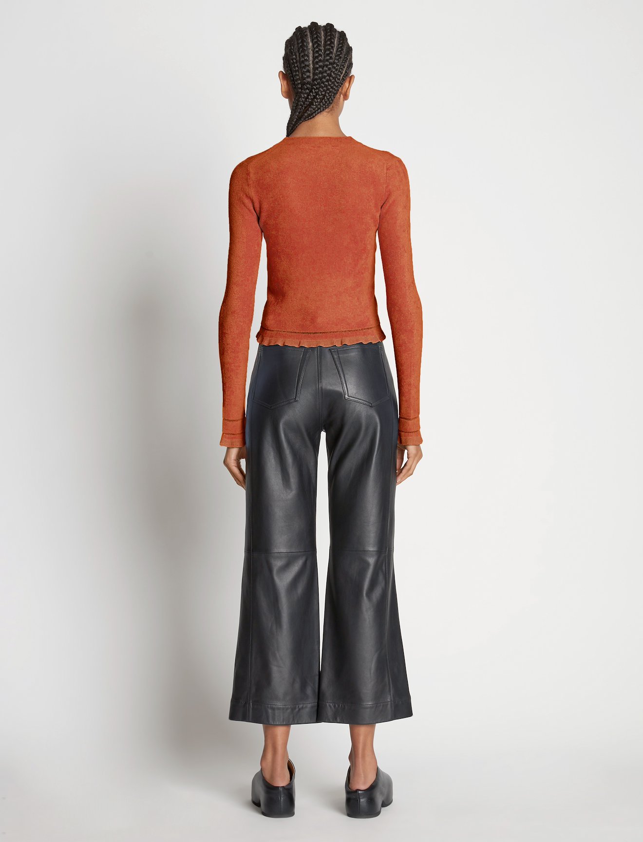 Cropped Turtleneck Chenille Sweater #3
