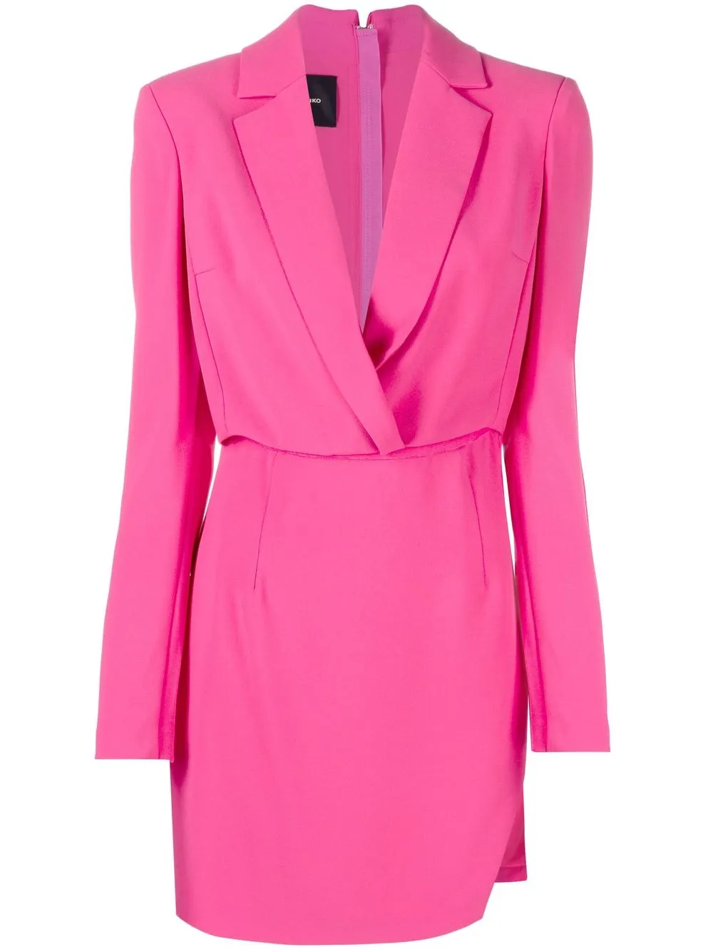 

PINKO vestido con solapa de muesca y logo en la cintura - Rosado