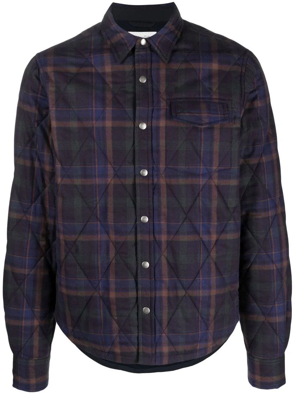

Tintoria Mattei check-print quilted shirt jacket - Blue