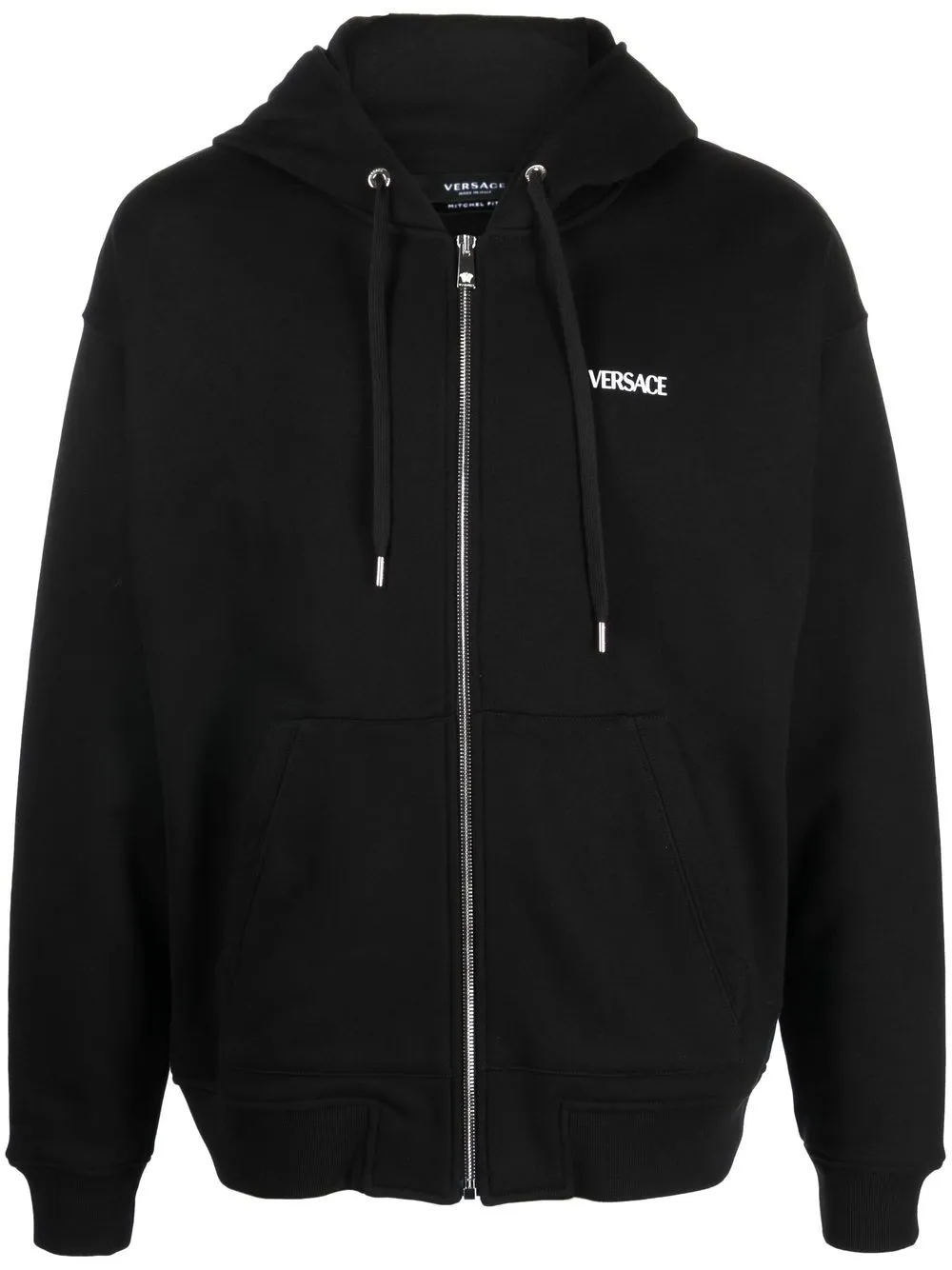 

Versace hoodie con logo estampado y cierre - Negro