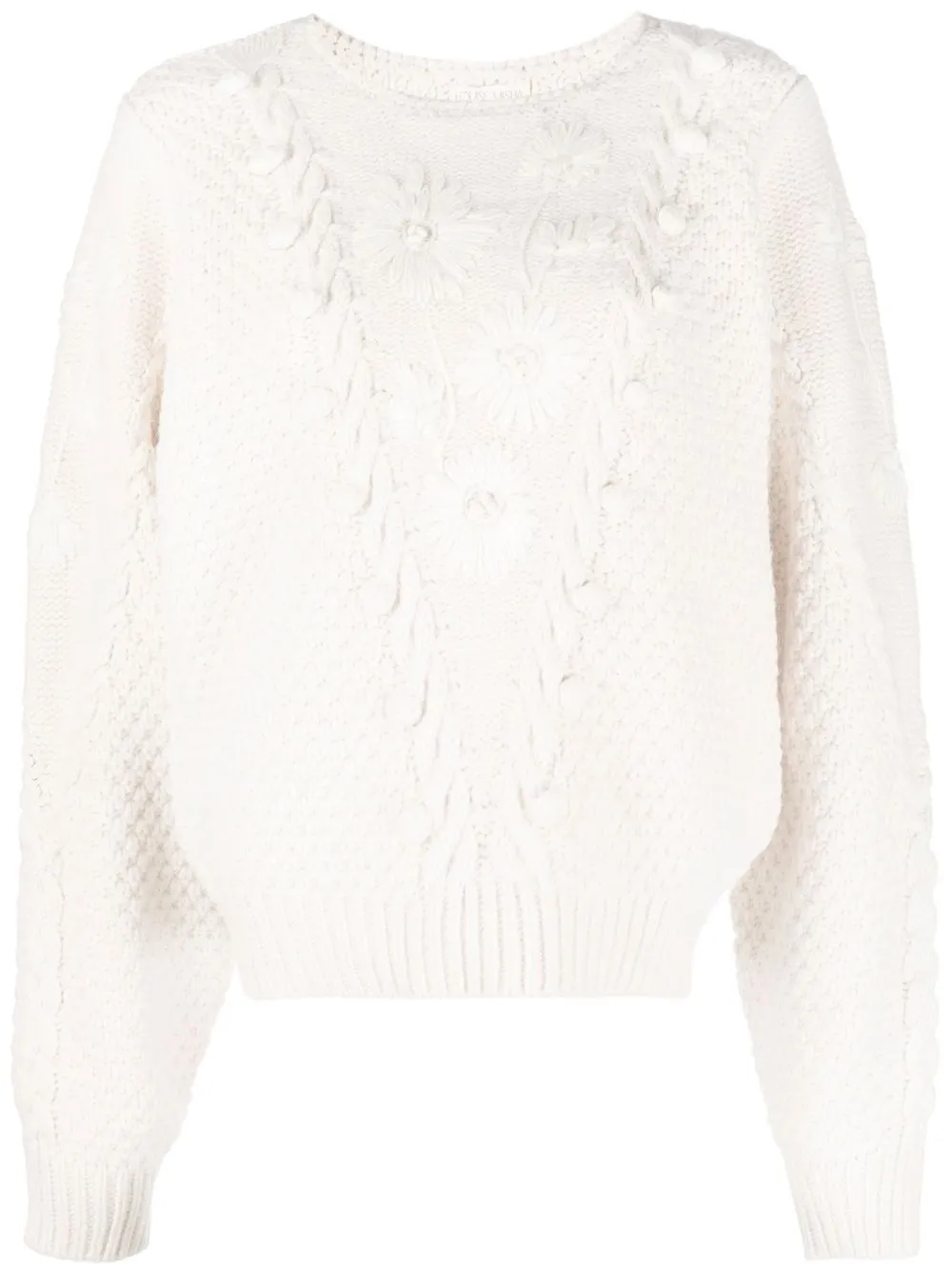 

Louise Misha floral-embroidered knit jumper - Neutrals