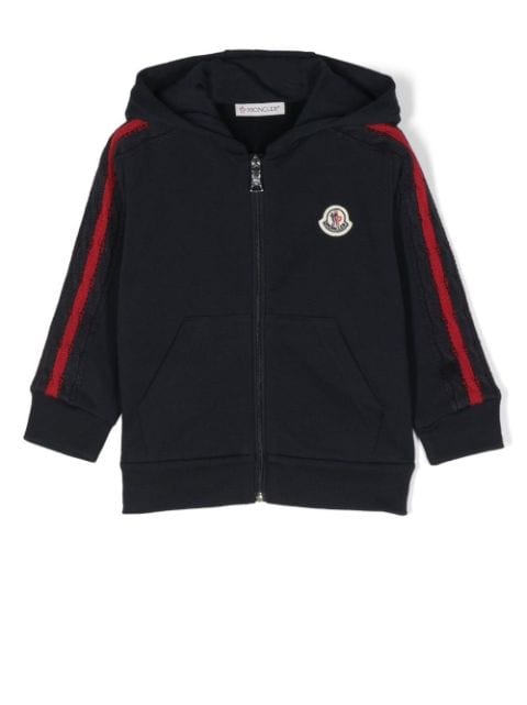 Moncler Enfant side-stripe zip-up hoodie