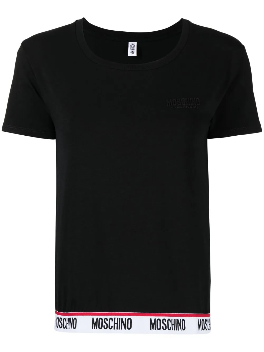 

Moschino playera con logo en relieve - Negro