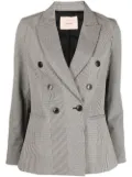 TWINSET double-breasted checked blazer - Neutrals