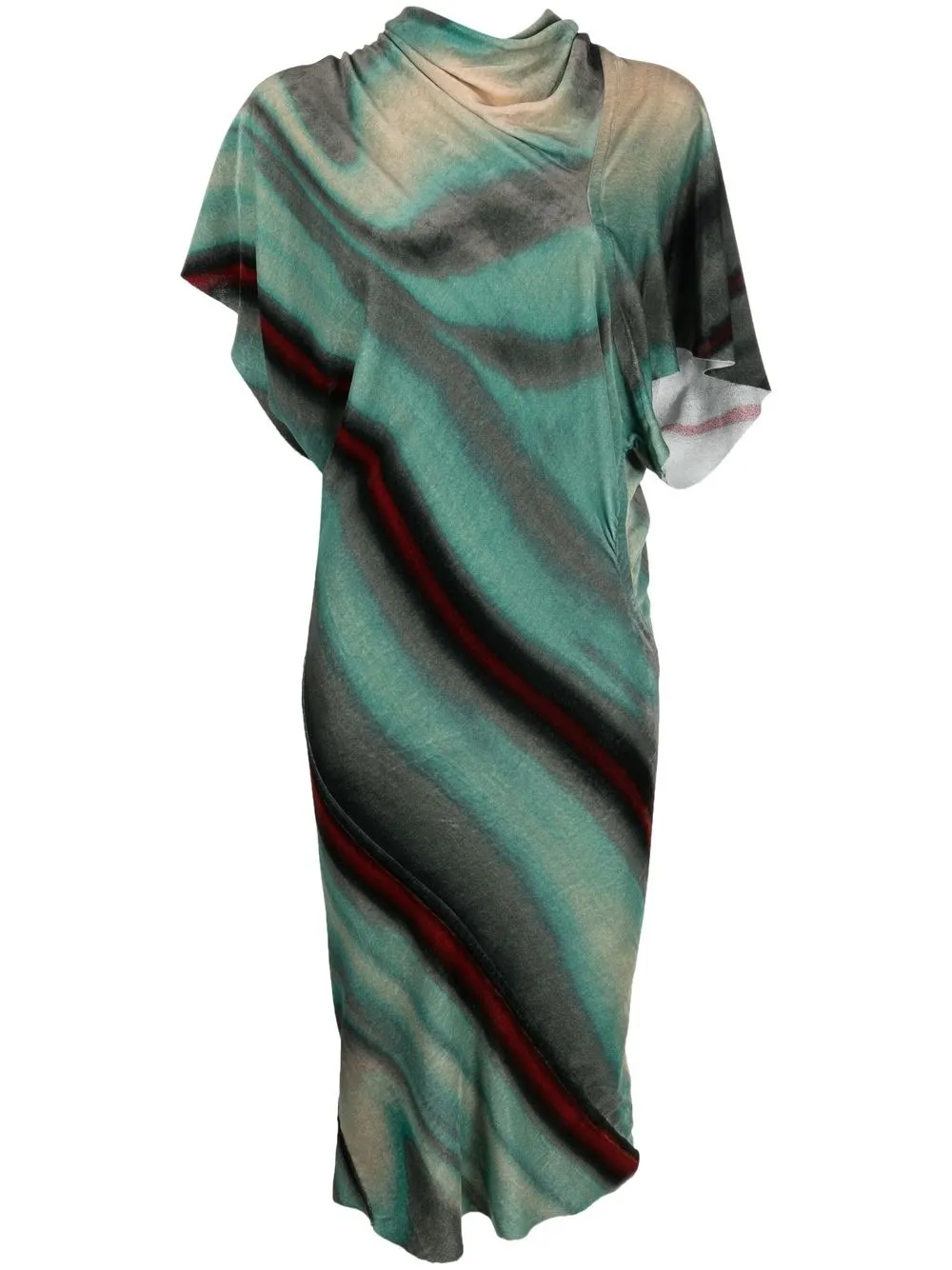 

Rick Owens abstract-print asymmetric dress - Green