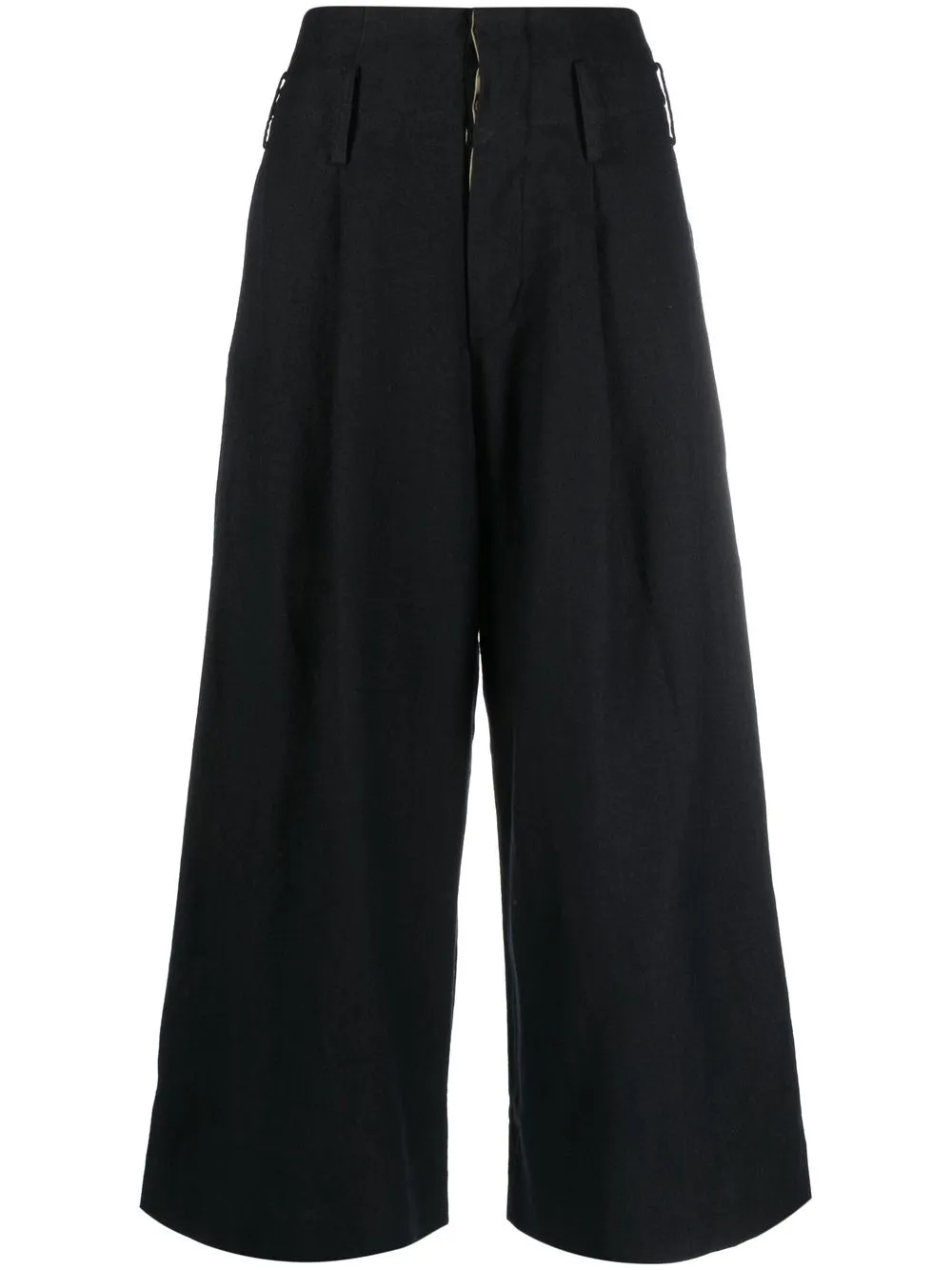 

Uma Wang pantalones capri con tiro alto - Negro