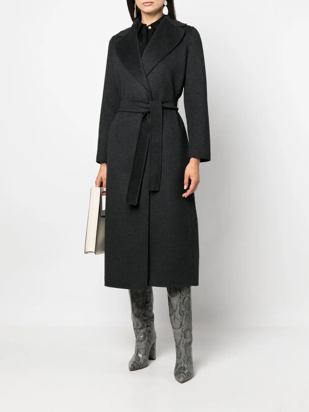  's Max Mara Mantel Mit Gürtel   Grau 