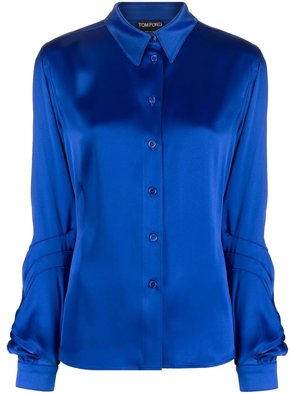 

TOM FORD puff-sleeve buttoned shirt - Blue