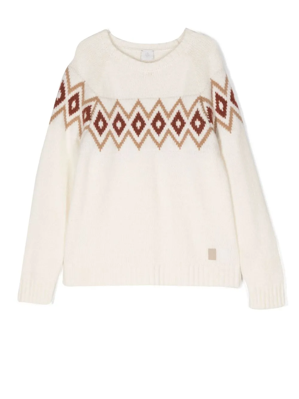 

Eleventy Kids intarsia knit jumper - White