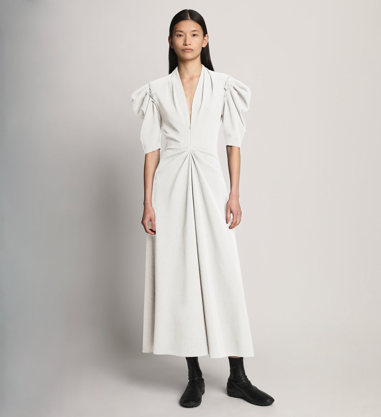 Matte Viscose Crepe Dress