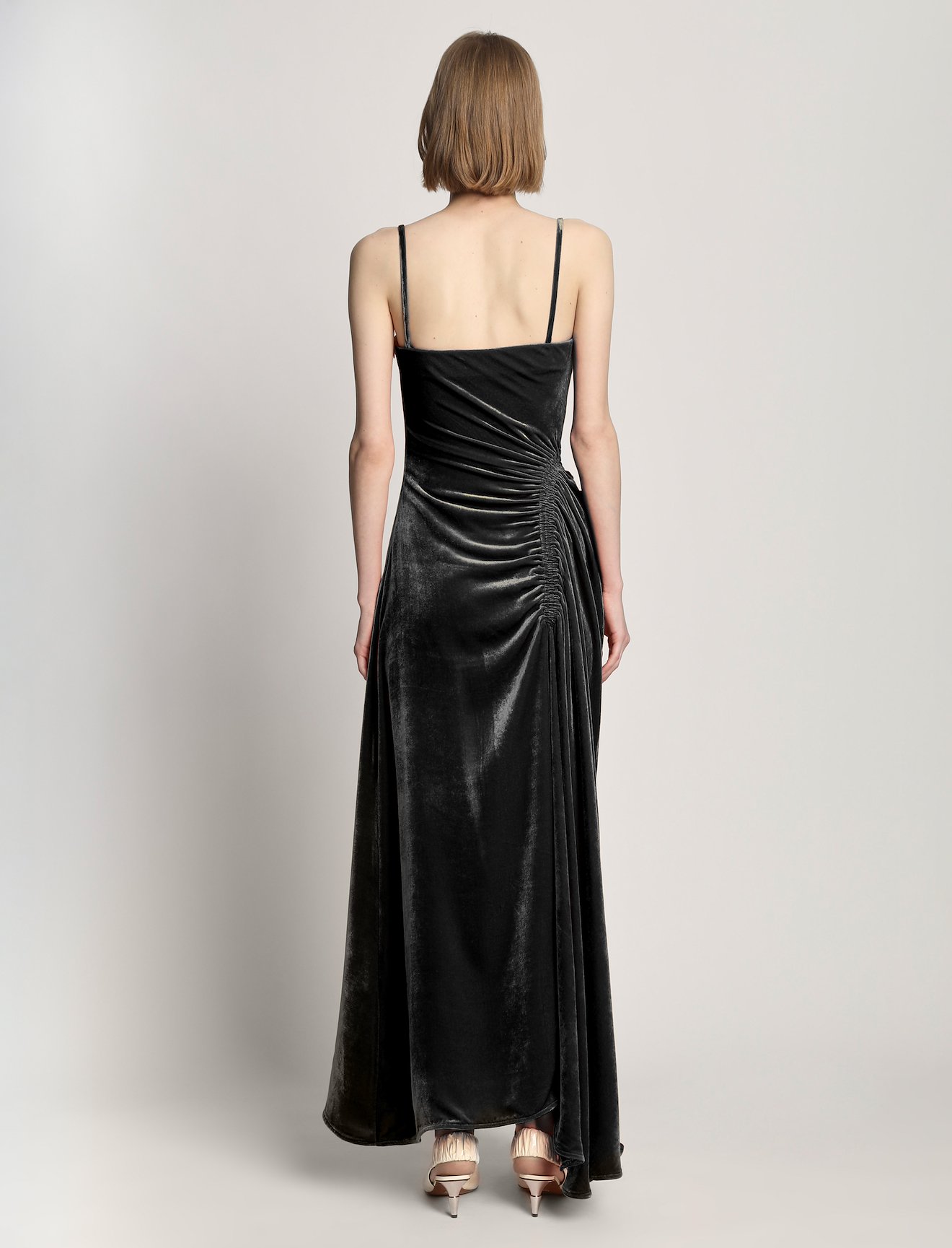 Silk Viscose Velvet Gathered Dress #2