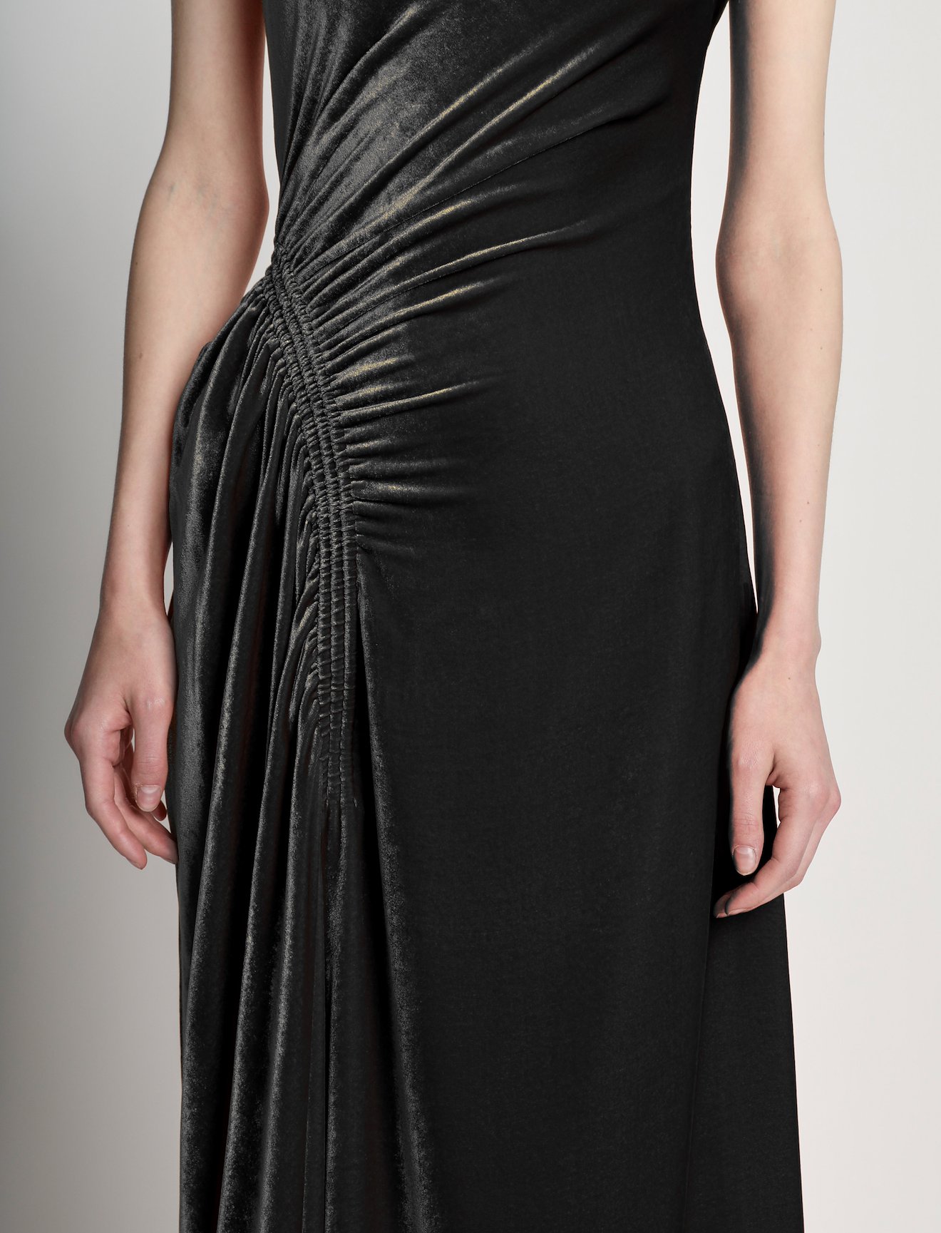 Silk Viscose Velvet Gathered Dress #3