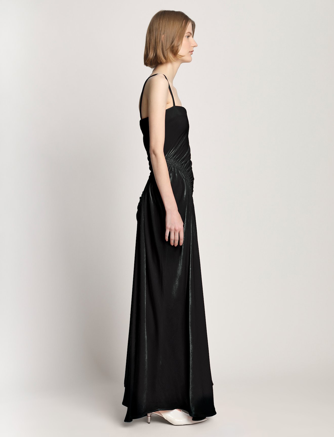 Silk Viscose Velvet Gathered Dress #1