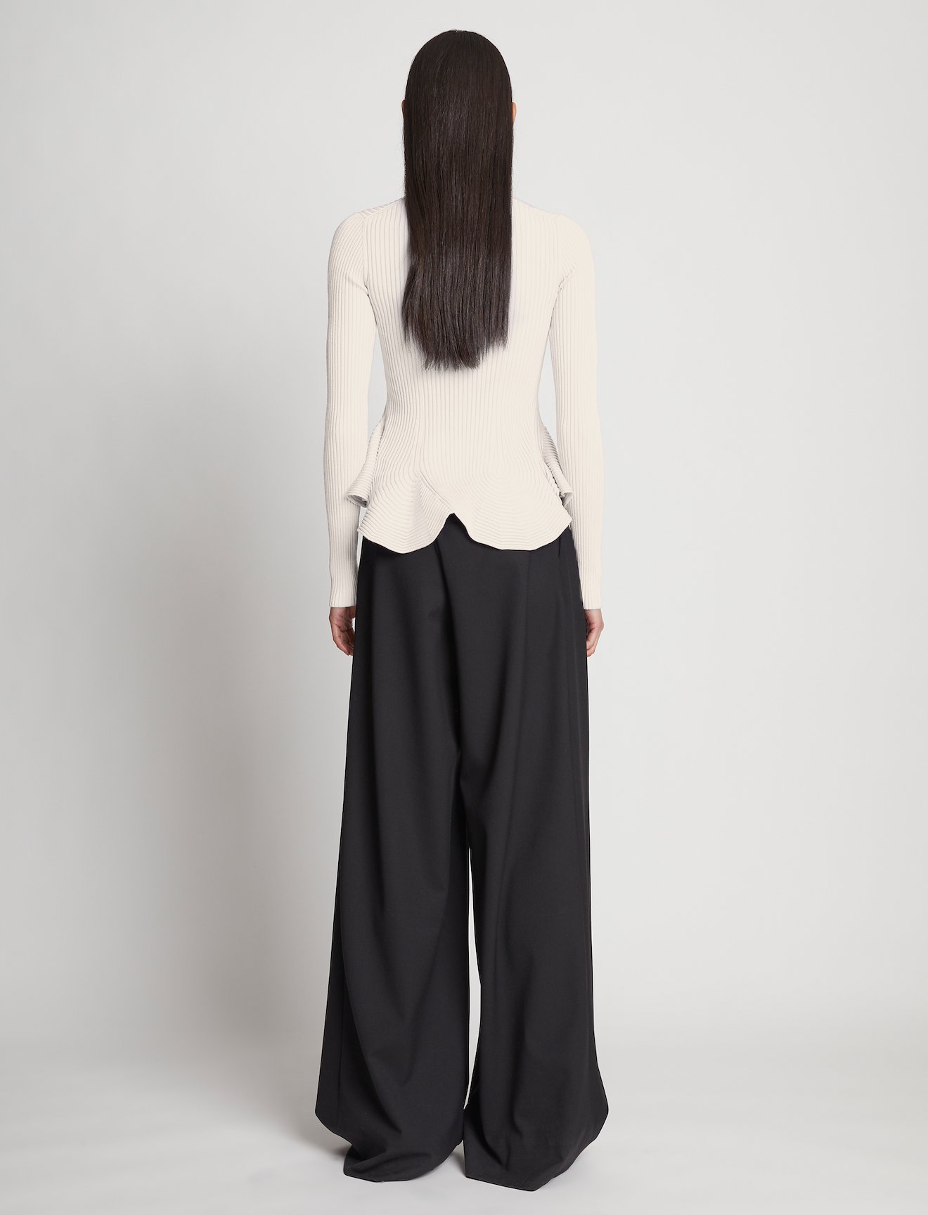 Fluted Rib Knit Peplum Sweater #3