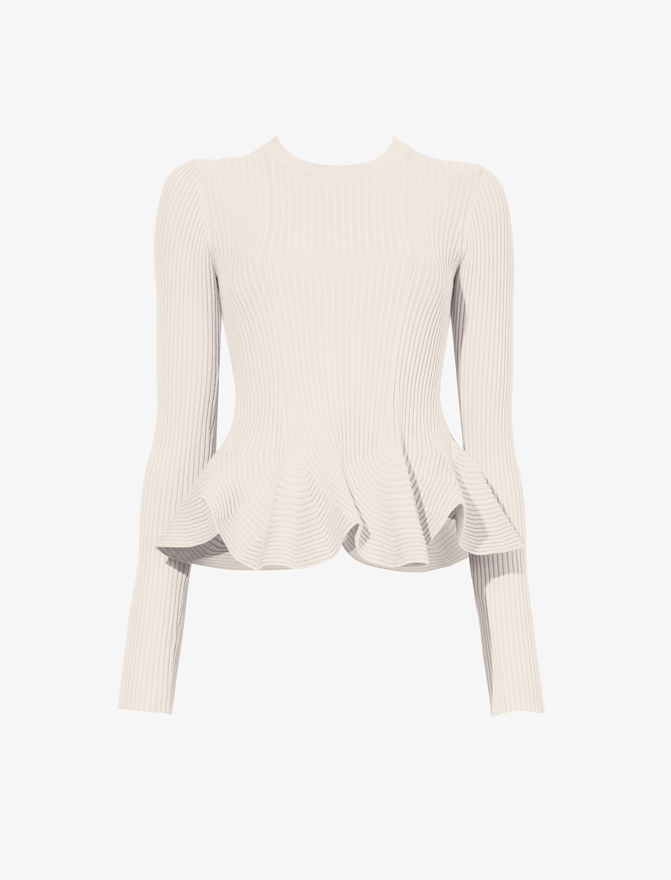 Fluted Rib Knit Peplum Sweater #5