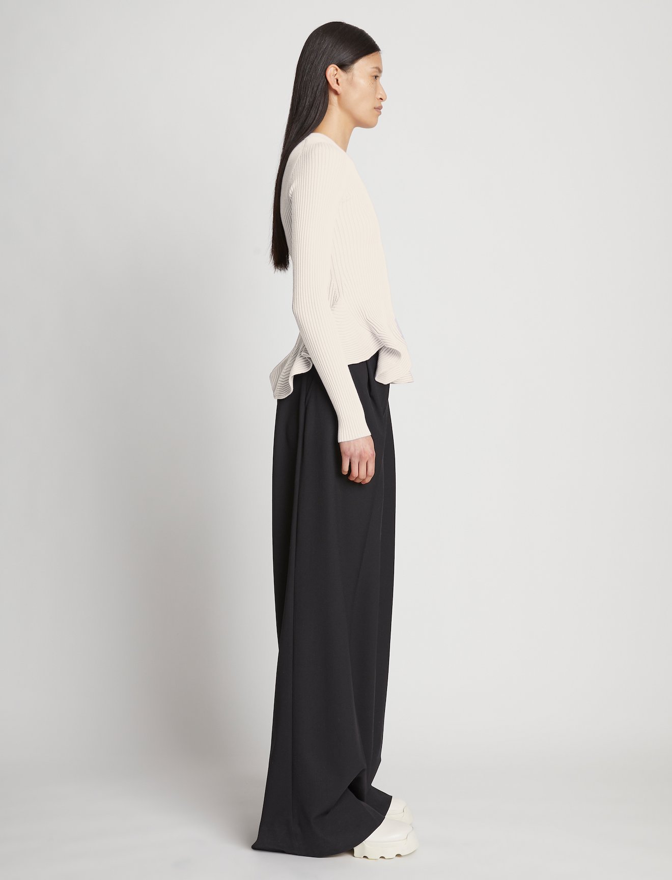Fluted Rib Knit Peplum Sweater #2