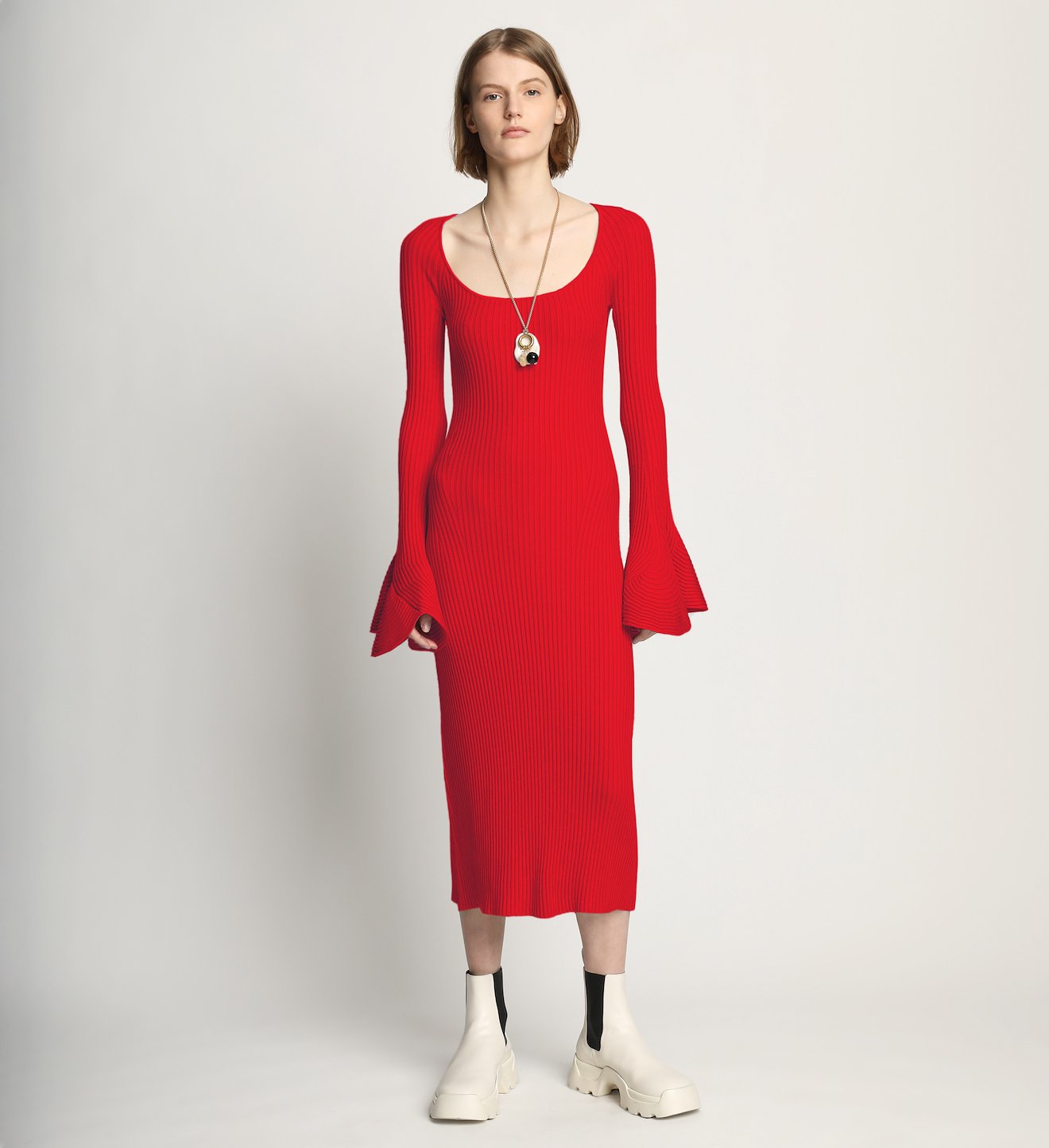 Fluted Rib Knit Dress