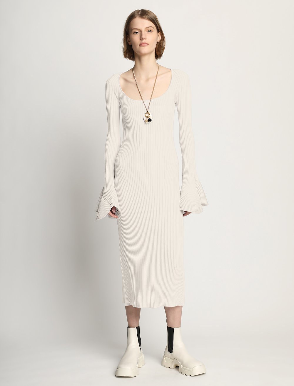 Fluted Rib Knit Dress