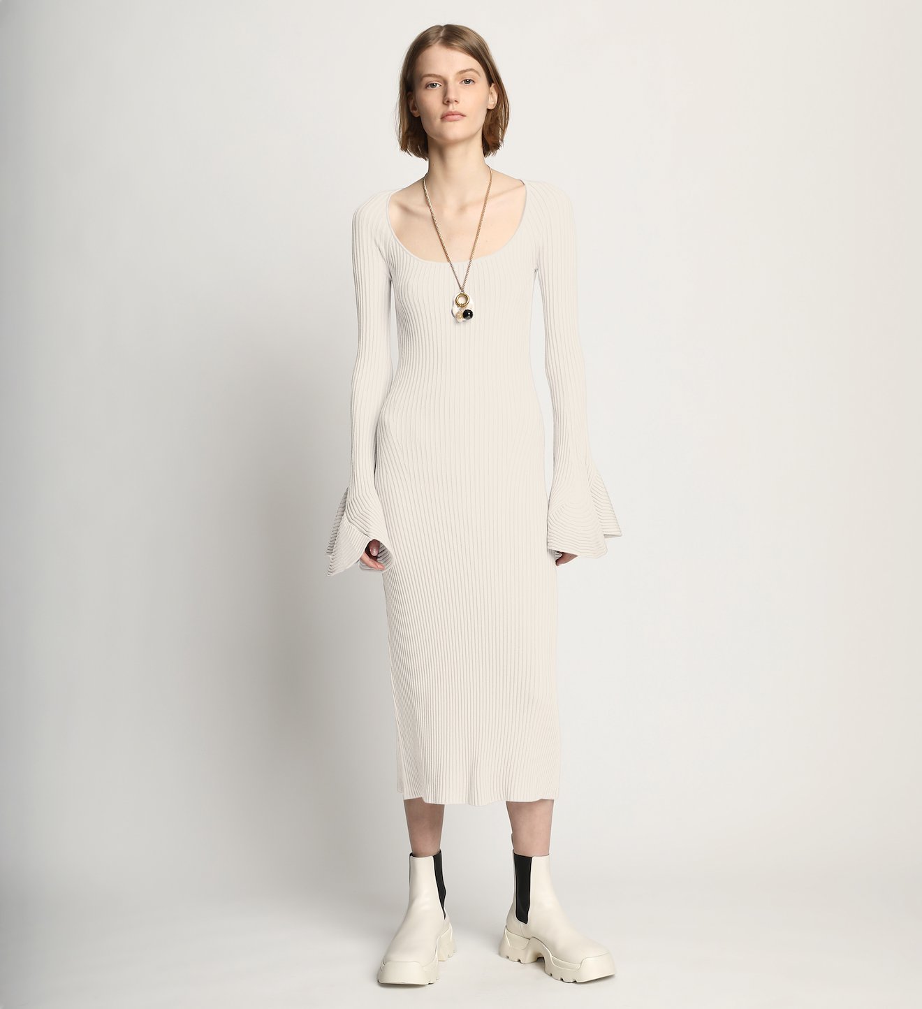 Fluted Rib Knit Dress
