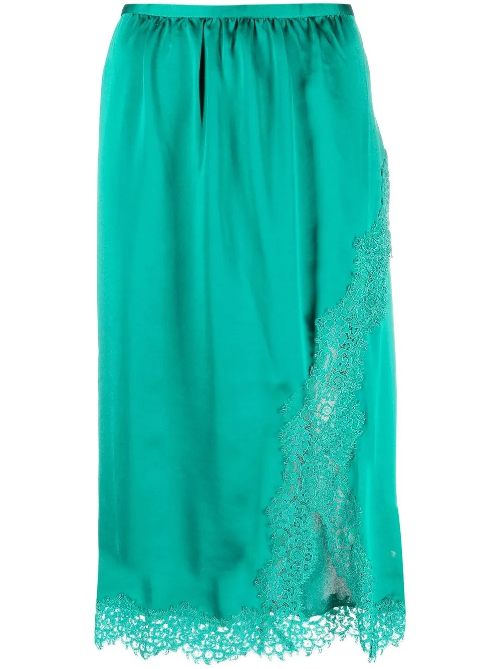 

PINKO lace-trim slip skirt - Green