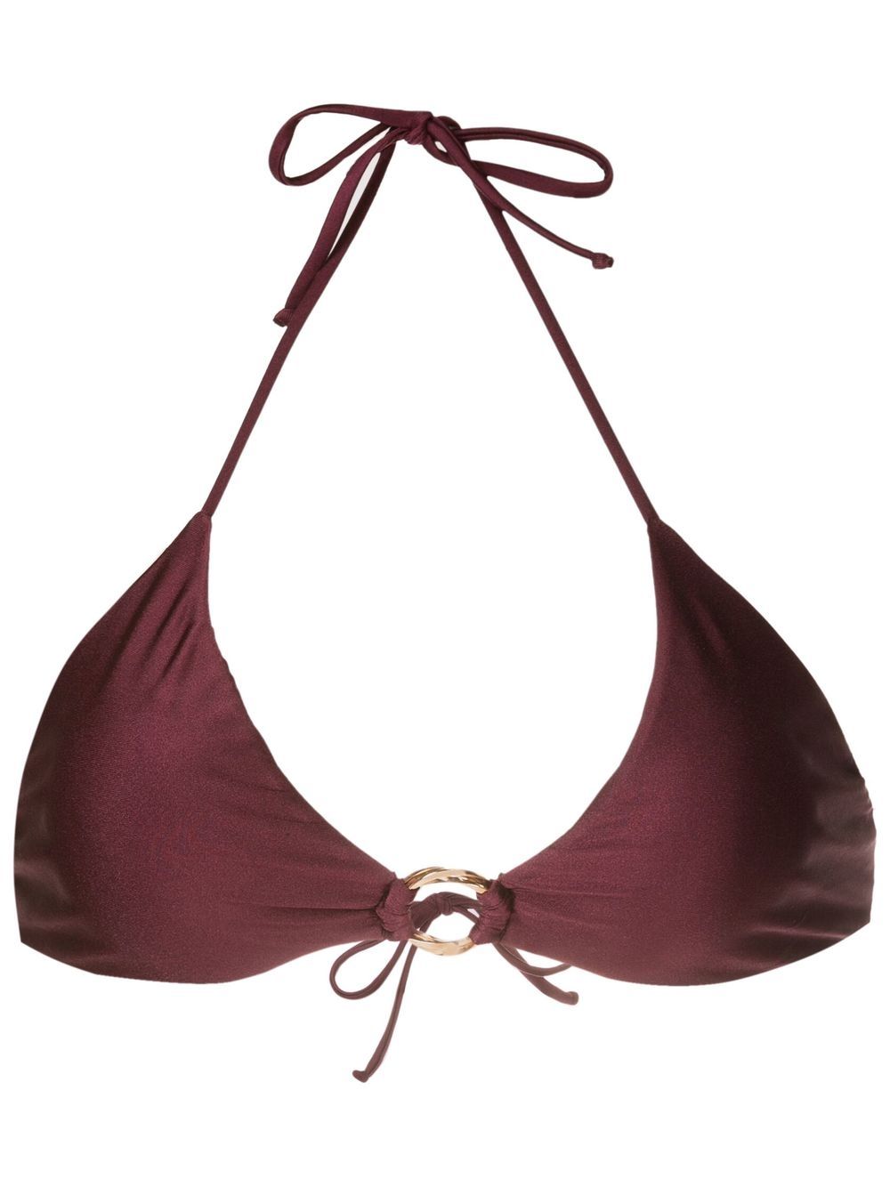 Lenny Niemeyer Ring-detail Halterneck Bikini Top In Purple