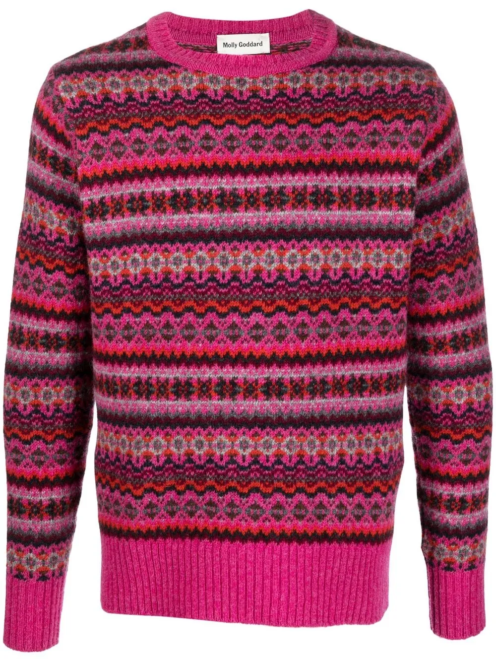 

Molly Goddard fair isle intarsia knit jumper - Rosado