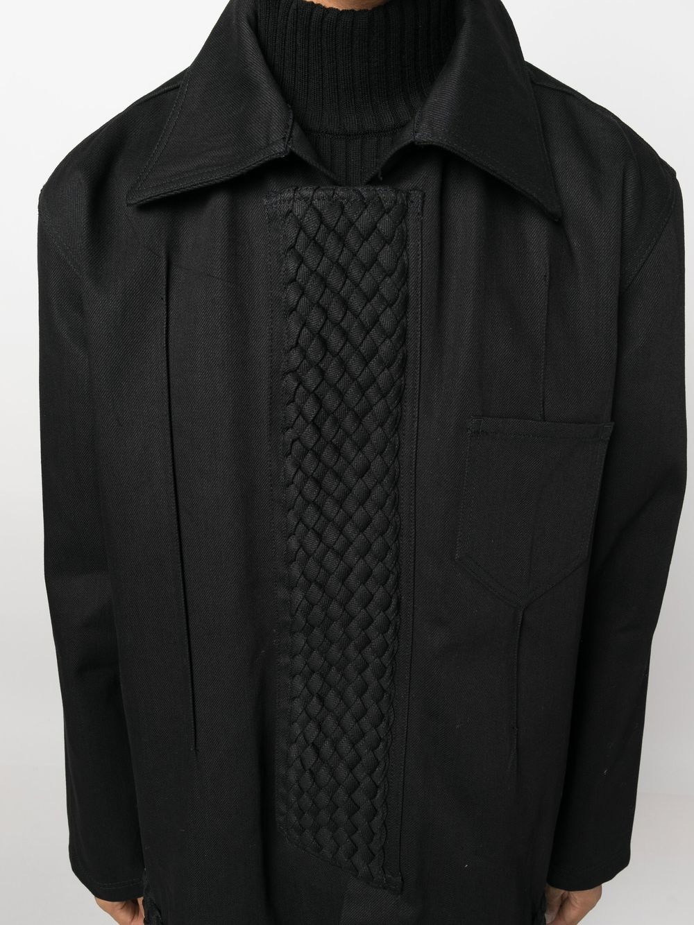 Shop Namacheko Woven-detail Oversized Shirt In Schwarz