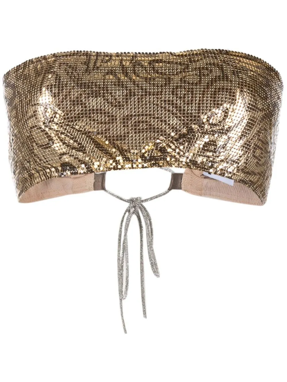 

POSTER GIRL metallic lace-up bralette - Neutrals