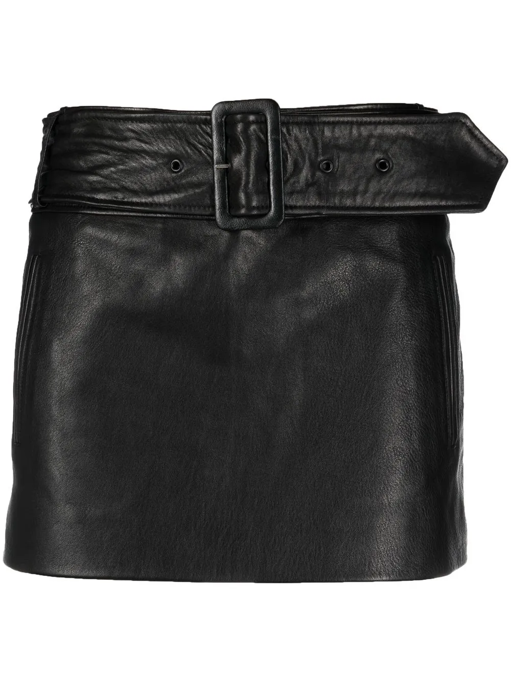 

Jacob Lee low-rise leather mini skirt - Black