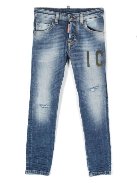 DSQUARED2 KIDS Icon-print slim-cut jeans