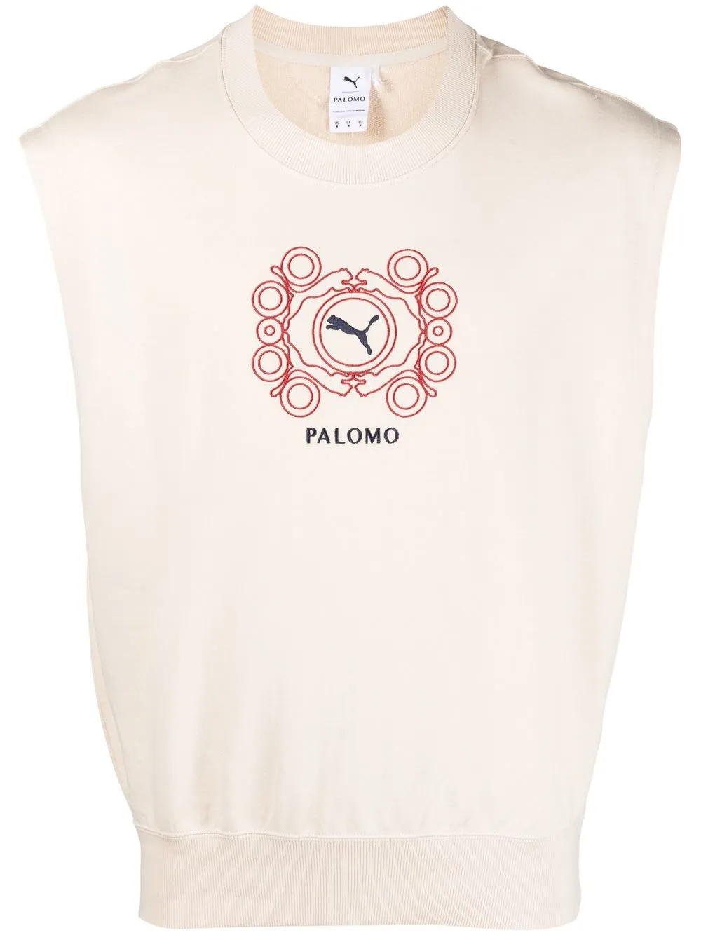 

PUMA embroidered-logo sleeveless sweatshirt - Neutrals