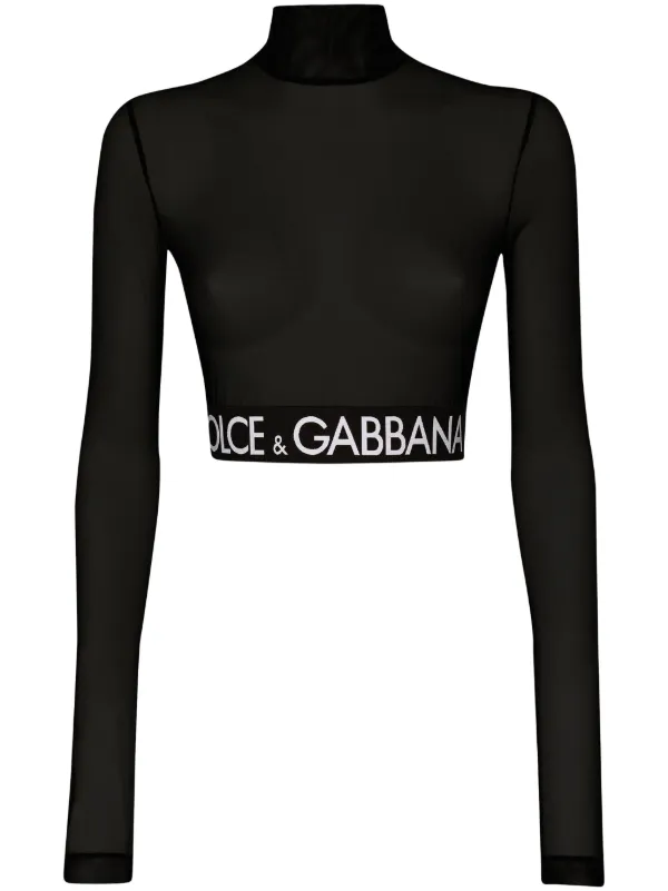 Dolce Gabbana roll neck Tulle Top Black FARFETCH CA