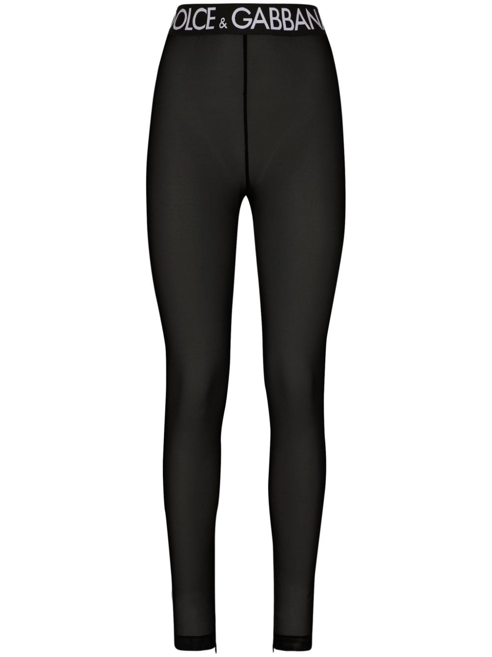 Shop Dolce & Gabbana Tulle Leggings In Black