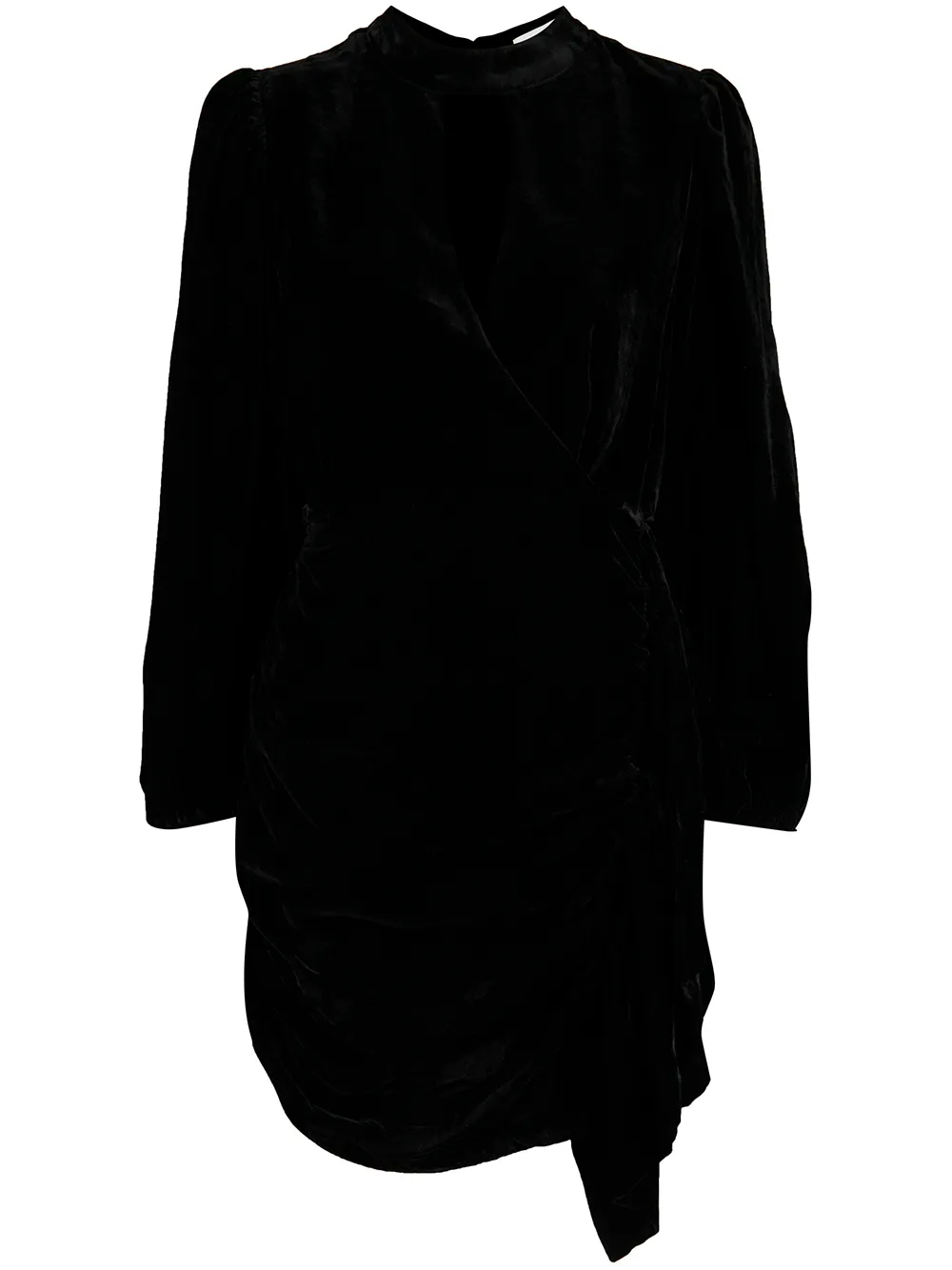 

Rhode velvet-effect drape detail mini dress - Black
