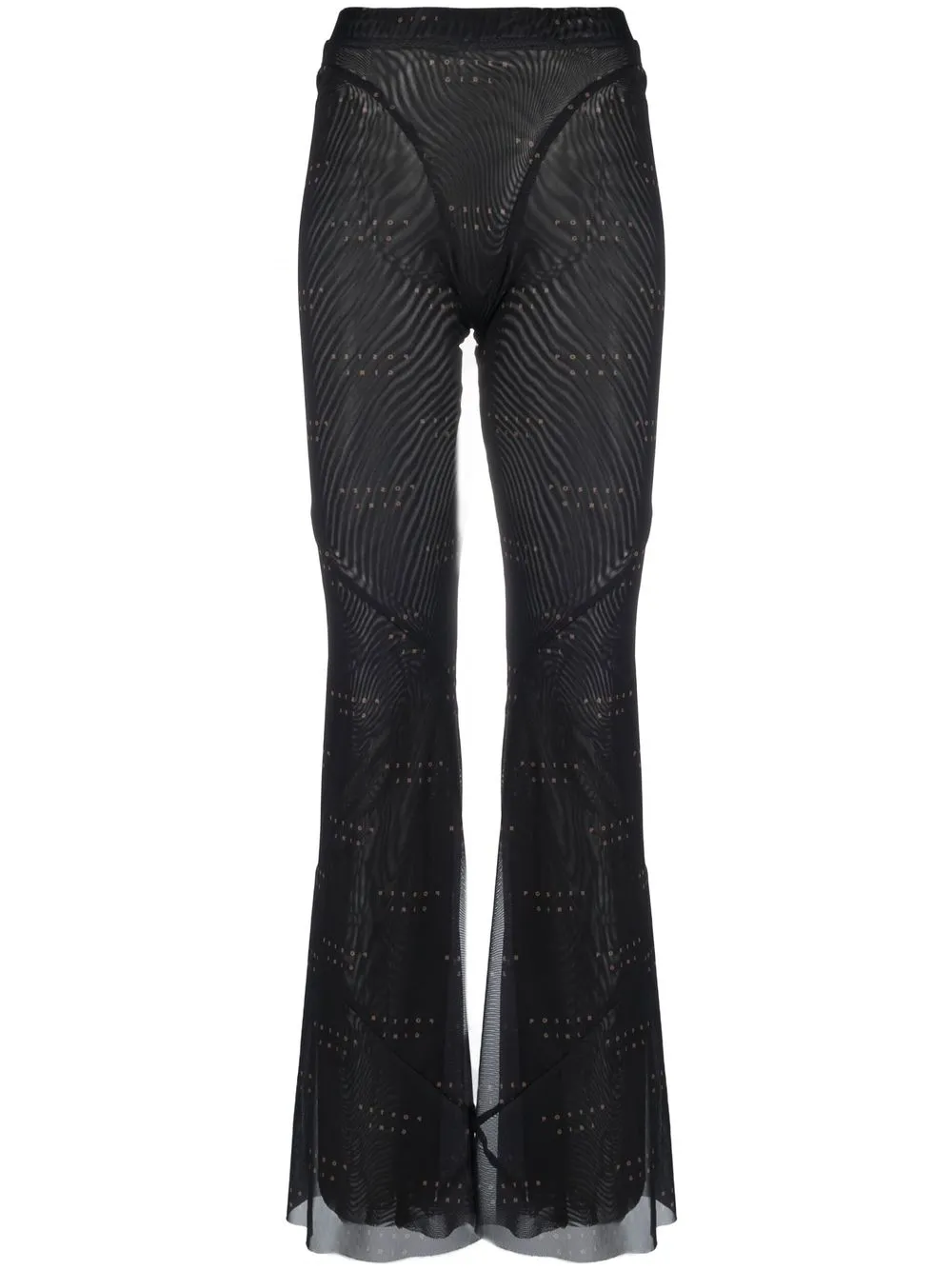 

POSTER GIRL pantalones bootcut de malla - Negro