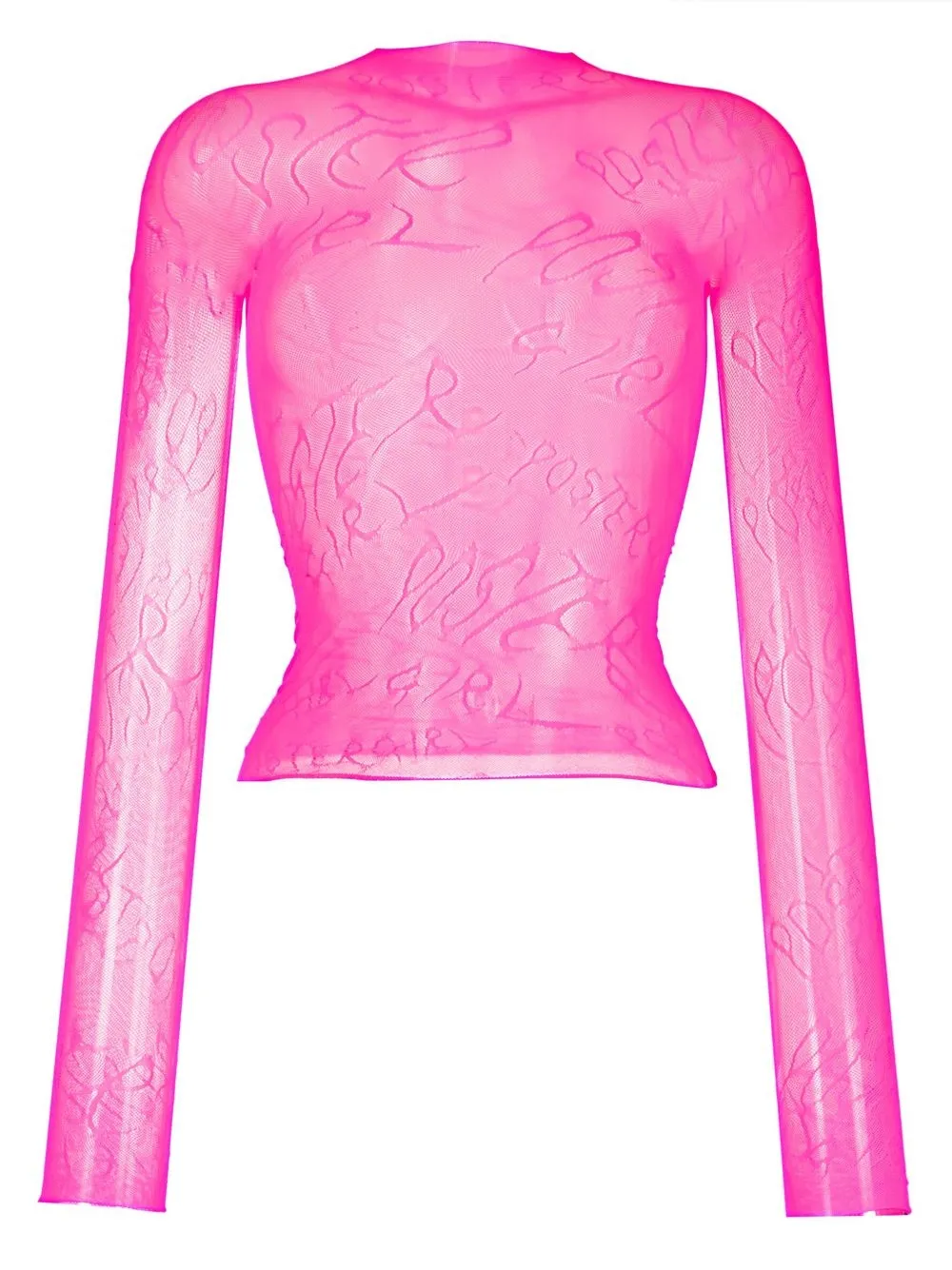 Poster Girl Embroidered-logo Semi-sheer Top In Pink