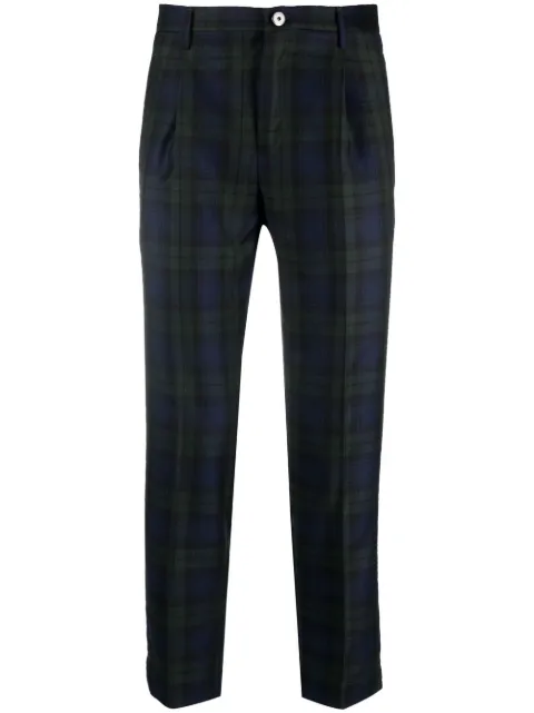 Incotex plaid-check print chino trousers
