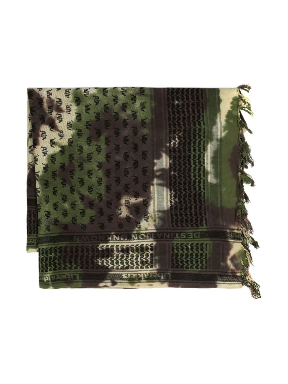 

Liberaiders fringed graphic-print scarf - Green