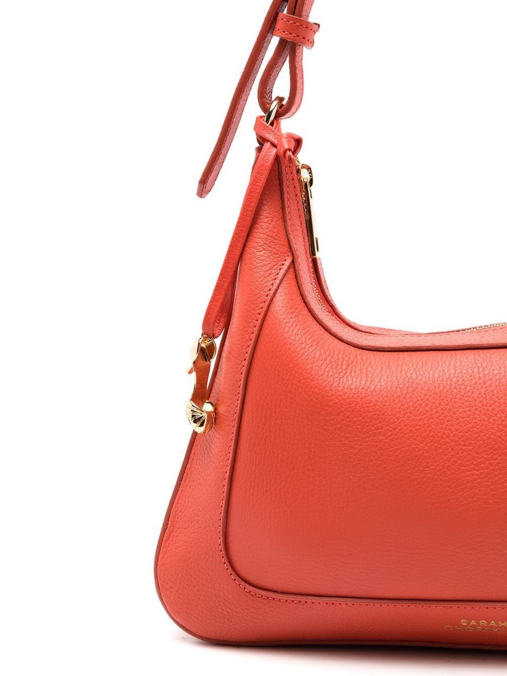 Shop Sarah Chofakian Meghan Top-zip Fastening Shoulder Bag In Orange